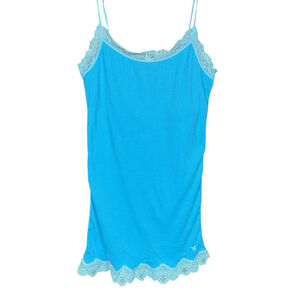 Y2K American Eagle Outfitters Light‎ Blue Lace Trim Cami M